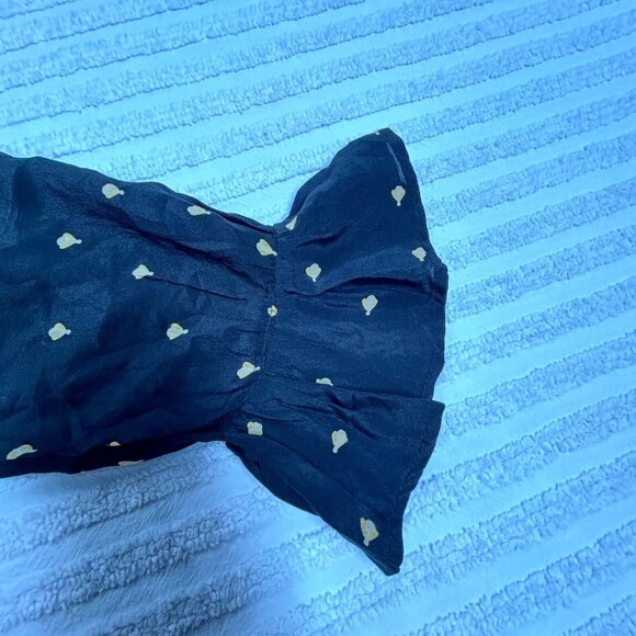 Women's Long Flutter Sleeve Pullover Sheer Blouse Top Sequin Beads Black Stretch - Picture 8 of 8